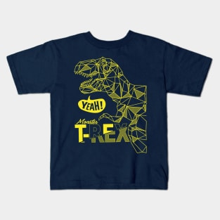 T-Rex Monster: Roaring in Geometry Kids T-Shirt